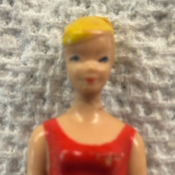 Other - Vintage 1960s 1.75" Barbie Clone Mini Dollhouse Figurine – Hard Plastic Blonde